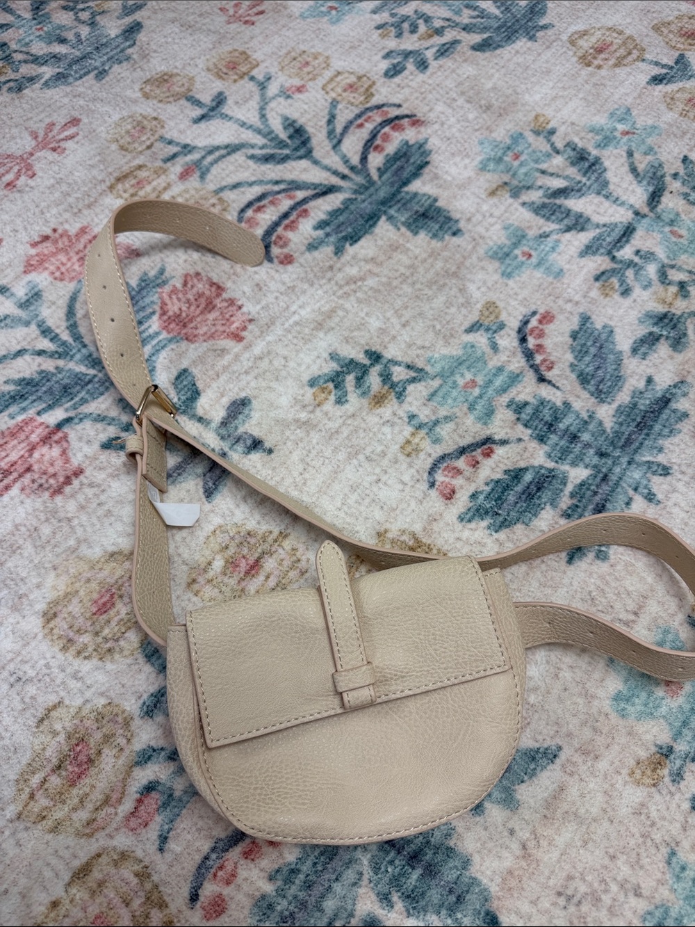 Anthropologie Neutral Beige Leather Belt Bag